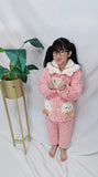 Kid Baby Girl Autumn Winter Thickened Cotton Padded Pajamas