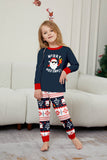 Family Matching Christmas Parent-child Santa Claus Snowflake Letter Print Loungewear Pajamas