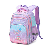 Kid Girl Primary School Striped Unicorn Cartoon Print Backpack