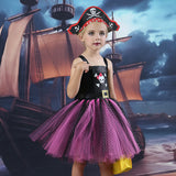 Halloween Children's Pirate Costume Cosplay Carnival Pirate Dress Girl Princess Dress Mesh