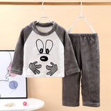 Kid Baby Boy Girl Flannel Autumn Winter Plush Thickened Pajamas