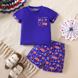 Baby Boy Independence Day Casual Short Sleeve 2 Pcs Set