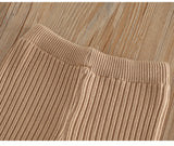 1-6T Kid Baby Girl Knitted Flared Long-sleeved Suit 2 Pcs Set