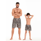 Family Matching Father Son Elastic Waistband Swimming Shorts Trunks Swimsuits