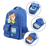 Kid Boy Double-layer Primary Secondary Zipper Cartoon Multi-pocket Backpack