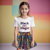 1-8Y Kid Girls Fashionable Foreign Summer Suit 2 Pcs Set