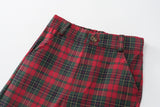 1-5Y Kid Baby Boys Red Plaid Christmas Suit Multi-piece Set