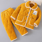 Kid Baby Boy Flannel Autumn Winter Coral Velvet Thicken Pajamas