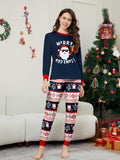 Family Matching Christmas Parent-child Santa Claus Snowflake Letter Print Loungewear Pajamas