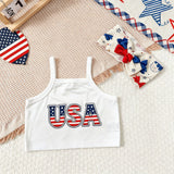 Independence Day USA Kid Girl Suspender Flared 3 Pcs/ Set
