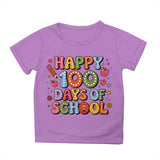 Kid Girl Boy 100 Days of School Print Round Neck Short Sleeve T-shirt Tops
