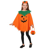 Kid Adult Halloween Party Pumpkin Costume Cloak Cape 3 Pcs