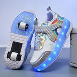Kids Girl Runaway Mermaid Princess Roller Skates Charging Wheels Sneakers Shoes