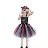 1-6T Halloween Kids Baby Girl  Pirate Mesh Cosplay Dresses
