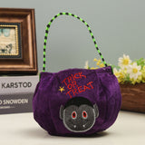 Embroidered Halloween Portable 3D Candy Pumpkin Lantern Bag Basket