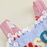 Independence Day Holiday USA Bow Star Stripe Jumpsuit Pants
