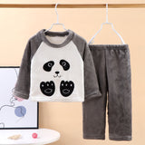 Kid Baby Boy Girl Flannel Autumn Winter Plush Thickened Pajamas