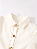 5-12Y Kid Girls  British Style Academic Suit Spring Autumn Retro White Dresses