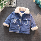 Kid Boys Jacket Winter Thickened Velvet Padded Coats