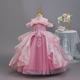 Kid Girls Luxury Niche Birthday Wedding Piano Performance Dresses