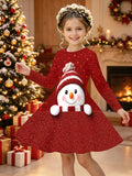 3-12Y Kid Girl Christmas 2026 Autumn Winter Long-sleeved Dresses