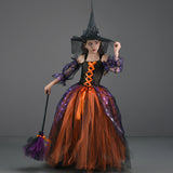 Halloween Children's Costume Girl Skirt Spider Witch Costume Stage Show Cosplay