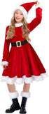 2-10T Kid Girl Red Christmas Costume Cospaly Party Anime Dresses