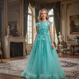 Kid Girl Princess Mesh Yarn Piano Performance Dresses