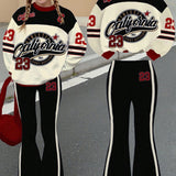 3-12T Kid Girl Suits Youth Fashion Trends Long Sleeves Suits 2 Pcs Set