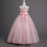 Kid Girl Flower Long Mesh Princess Birthday Show Dress