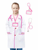 Kid Boy Girl Doctor White Work Permit Laboratory 3 Pcs Set