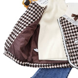 Kid Girl Korean Fashionable Grid Coats Jackets