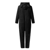 One-piece Children's Cute Solid Color Warm Double-sided Velvet Pajamas Cartoon Plush Loungewear