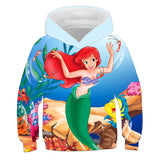 1-12T Kid Baby Girl Mermaid 3D Digital Printing Hoodie