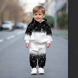 1-8Y Baby Kid Boys Hooded Fashion Trend Gradually Starry Sky Suit 2 Pcs Set