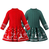 Kid Girls Christmas Elk Snowflake Knitted Autumn Sweaters