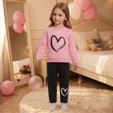 1-6T Kid Girl Ins Love Long-sleeved Fashion Suit 2 Pcs Set