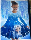 2-10T Kid Girl Fake Personalized Long-sleeved Swing Fashion Trend Dresses