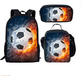 Kid School Satchel Street Tide Basketball Football Three-piece Set Schoolbag