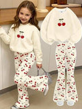 3-12T Kid Girl Suits Youth Fashion Trends Long Sleeves Suits 2 Pcs Set