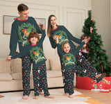 Family Matching Halloween Cartoon Pattern Print Loungewear Pajamas