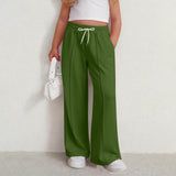 New solid color lines fashionable soft casual straight medium and adult trousers