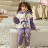 Kid Baby Girl Pajamas Autumn Winter Velvet Home Coral Pajamas