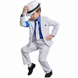 4-12Y Kid Boy Mike Jackson Dance Stripe Suit