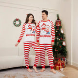 Family Matching Snowman Deer Letters Stripes Christmas Parent-child Pajamas