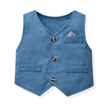 Kid Baby Boy Floral Long-sleeved Cotton Gentleman Suspenders 3 Pcs Sets