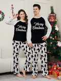 Family Matching Christmas Bear Letters Parent-child Pajamas