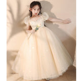 Kid Girl Princess Light Luxury Niche Flower Piano Performance Dresses