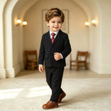 1-10T Kid Baby Boy Flower Host Formal Wedding Suit 4 Pcs Set