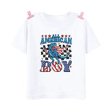 Kid Boy Girl American Dude Printed July 4th Independence Day Short Sleeve T-Shirt